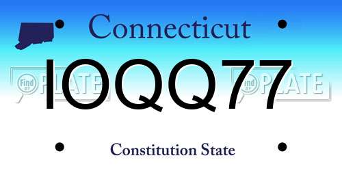 IOQQ77 Connecticut License Plate