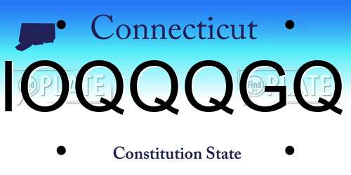 IOQQQGQ Connecticut License Plate