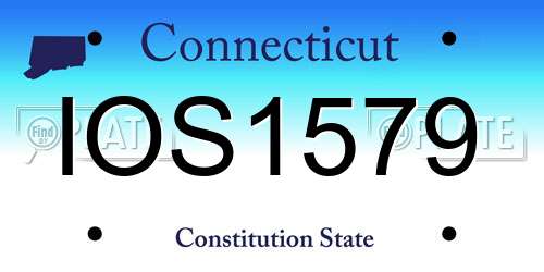 IOS1579 Connecticut License Plate