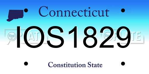 IOS1829 Connecticut License Plate