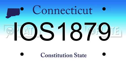IOS1879 Connecticut License Plate