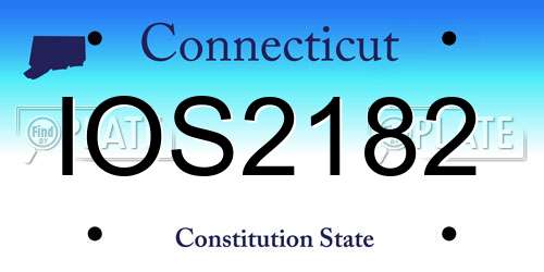 IOS2182 Connecticut License Plate