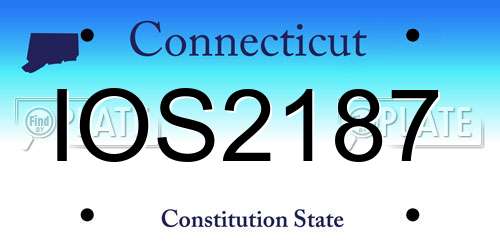 IOS2187 Connecticut License Plate