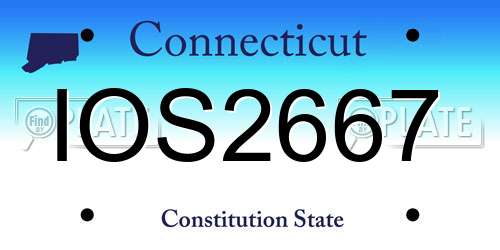IOS2667 Connecticut License Plate