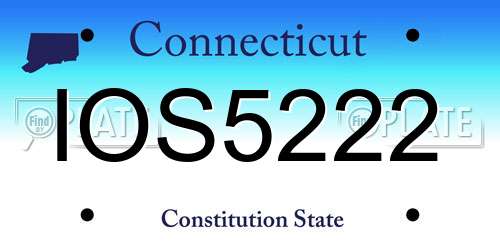 IOS5222 Connecticut License Plate