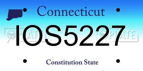 IOS5227 Connecticut License Plate