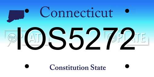 IOS5272 Connecticut License Plate