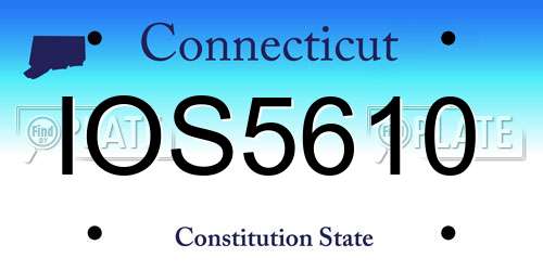 IOS5610 Connecticut License Plate