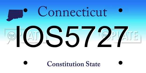 IOS5727 Connecticut License Plate