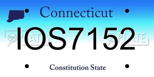 IOS7152 Connecticut License Plate