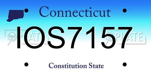 IOS7157 Connecticut License Plate