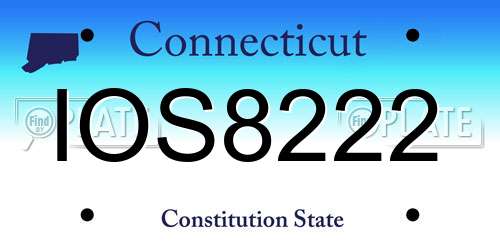 IOS8222 Connecticut License Plate