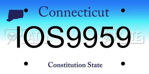 IOS9959 Connecticut License Plate