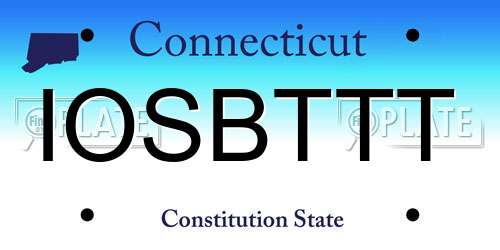 IOSBTTT Connecticut License Plate