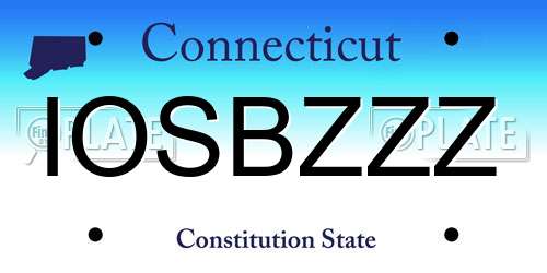 IOSBZZZ Connecticut License Plate