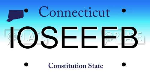 IOSEEEB Connecticut License Plate