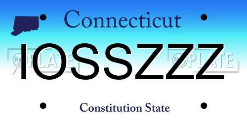 IOSSZZZ Connecticut License Plate