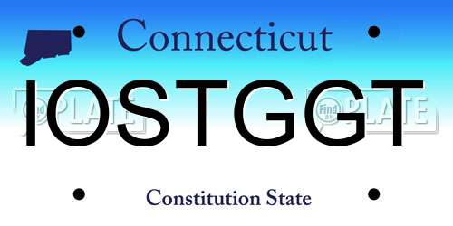 IOSTGGT Connecticut License Plate