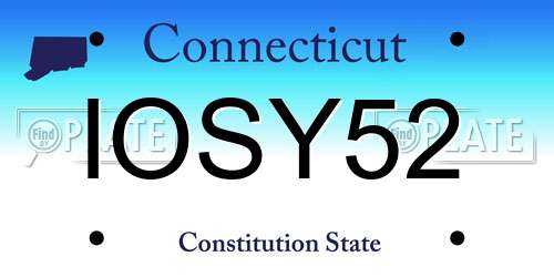 IOSY52 Connecticut License Plate