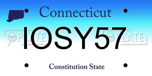 IOSY57 Connecticut License Plate