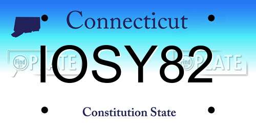 IOSY82 Connecticut License Plate