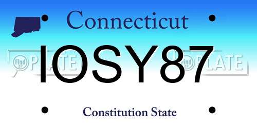 IOSY87 Connecticut License Plate