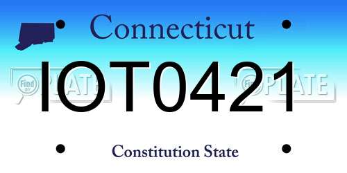 IOT0421 Connecticut License Plate