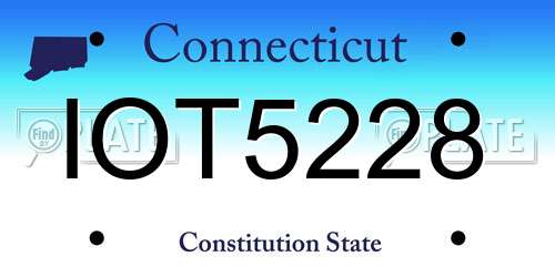 IOT5228 Connecticut License Plate