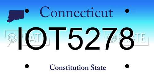 IOT5278 Connecticut License Plate
