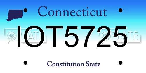 IOT5725 Connecticut License Plate