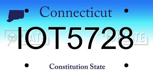 IOT5728 Connecticut License Plate