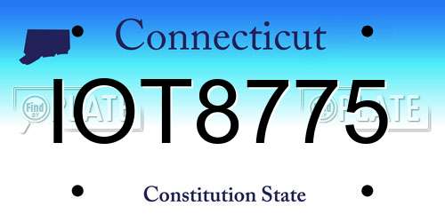 IOT8775 Connecticut License Plate