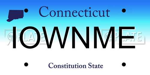 IOWNME Connecticut License Plate