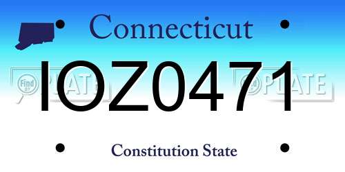 IOZ0471 Connecticut License Plate