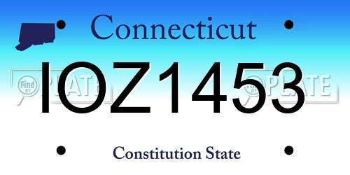 IOZ1453 Connecticut License Plate