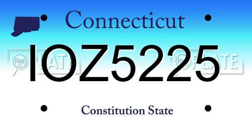 IOZ5225 Connecticut License Plate