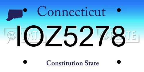 IOZ5278 Connecticut License Plate