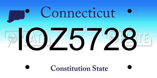 IOZ5728 Connecticut License Plate