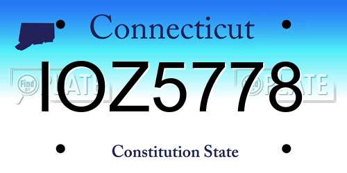 IOZ5778 Connecticut License Plate