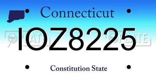 IOZ8225 Connecticut License Plate