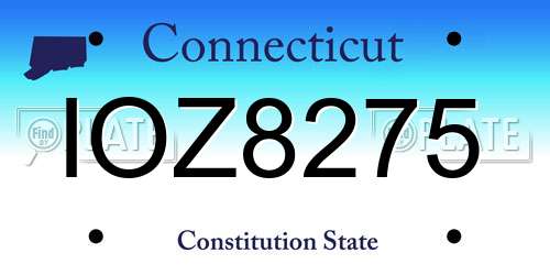 IOZ8275 Connecticut License Plate
