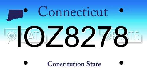 IOZ8278 Connecticut License Plate