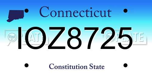 IOZ8725 Connecticut License Plate