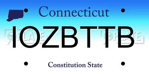 IOZBTTB Connecticut License Plate