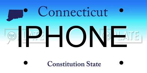 IPHONE Connecticut License Plate