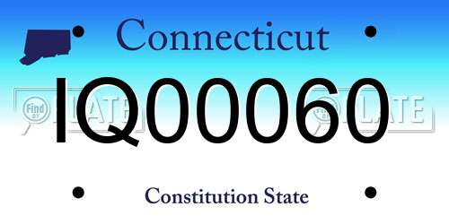 IQ00060 Connecticut License Plate