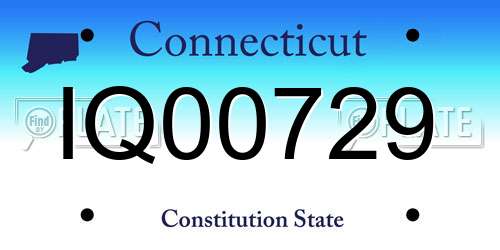 IQ00729 Connecticut License Plate