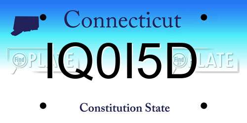 IQ0I5D Connecticut License Plate