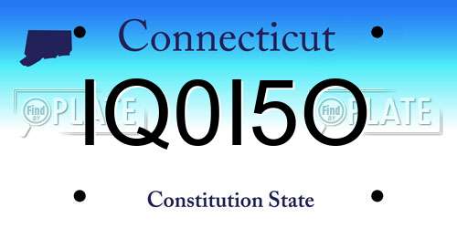 IQ0I5O Connecticut License Plate