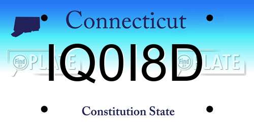 IQ0I8D Connecticut License Plate
